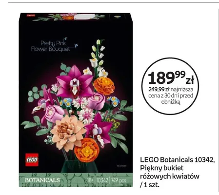 Klocki Botanicals 10342, Piękny bukiet różowych kwiatów promocja w Empik
