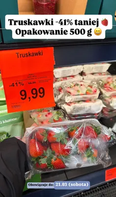 Truskawki 500 g promocja w Aldi