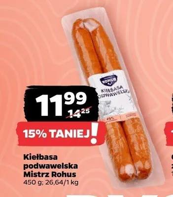 Kiełbasa podwawelska Mistrz Rohus promocja w Netto