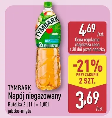 Napój niegazowany jabłko-mięta Tymbark promocja w Aldi