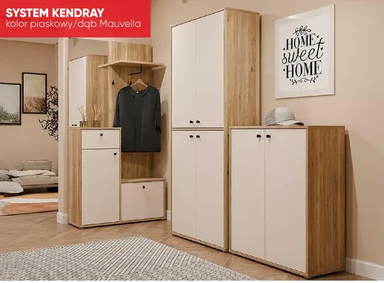System mebli Kendray kolor piaskowy/dąb Mauvella promocja w Merkury Market
