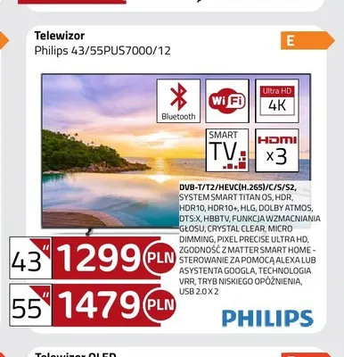 Telewizor Philips 43PUS7000/12 promocja w kakto.pl