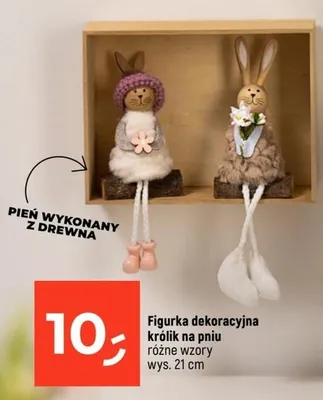 Figurka dekoracyjna królik na pniu różne wzory promocja w Dealz