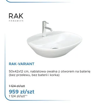 Umywalka nablatowa owalna Rak Ceramics Rak-Variant promocja w Blu Salony Łazienek