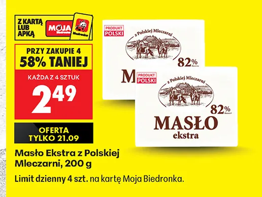 Masło ekstra z Polskiej Mleczarni promocja w Biedronka