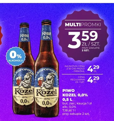 Piwo bezalkoholowe Kozel promocja w Duży Ben