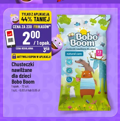 Chusteczki nawilżane dla dzieci Bobo Boom promocja w POLOmarket