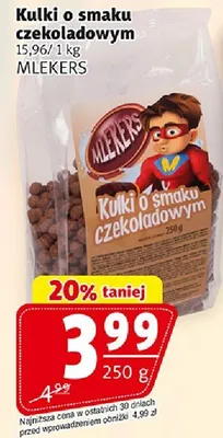 Kulki o smaku czekoladowym MLEKERS promocja w Prim Market