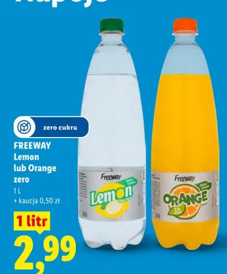 Napój gazowany Freeway Lemon zero promocja w Lidl