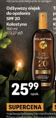 Odżywczy olejek do opalania SPF 20 Kolastyna promocja w Delikatesy Centrum