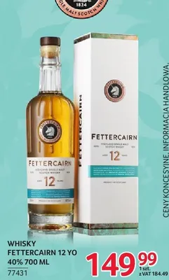 Whisky Fettercairn 12 YO 40% 700ml promocja w Selgros