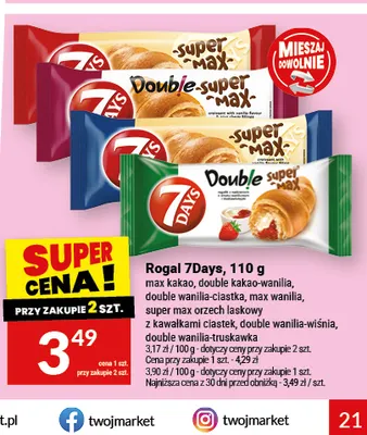 Rogal 7Days double wanilia-ciastka promocja w Twój Market