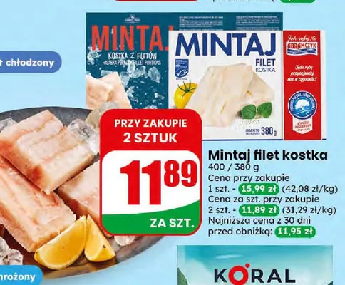 Mintaj filet kostka Abramczyk promocja w Dino