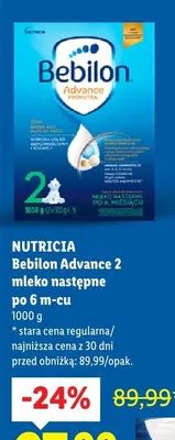 Mleko następne po 6 m-cu Bebilon Advance 2 promocja w Lidl