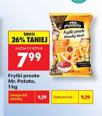 Frytki proste Mr. Potato promocja w Biedronka