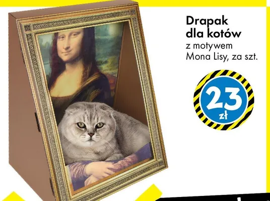 Drapak dla kotów z motywem Mona Lisy promocja w Tedi