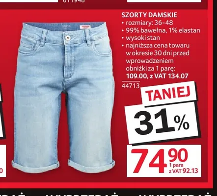 Szorty damskie promocja w Selgros