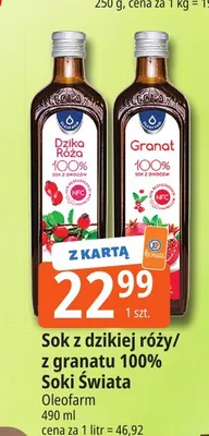 Sok z granatu Soki Świata 100% promocja w Leclerc