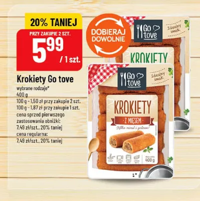 Krokiety z mięsem Go tove promocja w POLOmarket