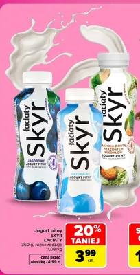 Jogurt pitny Skyr jagodowy Łaciate promocja w Carrefour