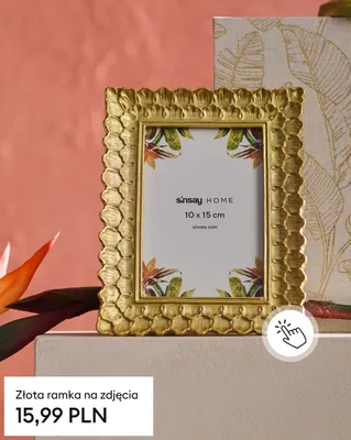 Złota ramka na zdjęcia Sinsay Home 10x15 cm promocja w Sinsay