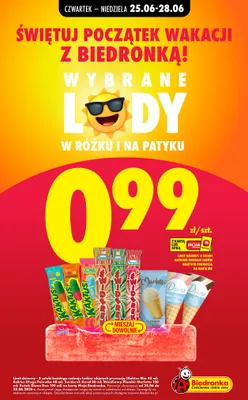 Lody rożek Diuna Duo wanilia-truskawka wanilia-jagoda promocja w Biedronka