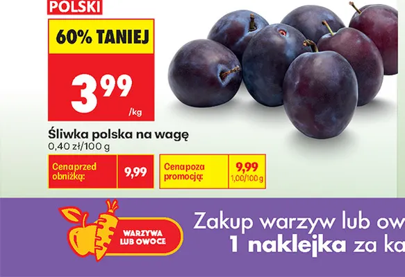 Śliwka polska na wagę promocja w Biedronka