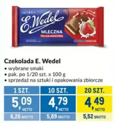 Czekolada E. Wedel Mleczna promocja w Makro