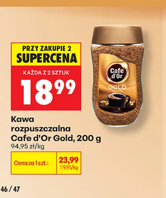 Kawa rozpuszczalna Cafe d'Or Gold promocja w Biedronka