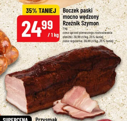 Boczek paski mocno wędzony Rzeźnik Szymon promocja w POLOmarket