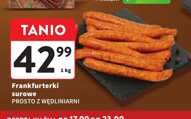 Frankfurterki surowe Prosto z Wędliniarni promocja w Intermarche