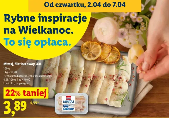 Mintaj, filet bez skóry, XXL promocja w Lidl