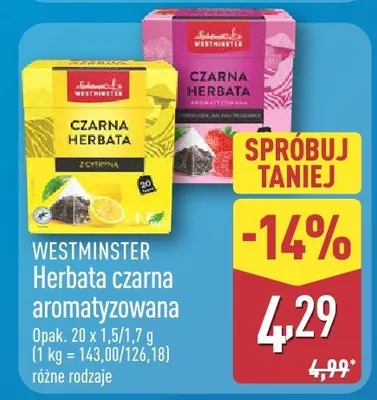 Herbata czarna aromatyzowana promocja w Aldi