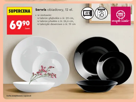 Serwis obiadowy Mg Home 12-elementowy promocja w Biedronka