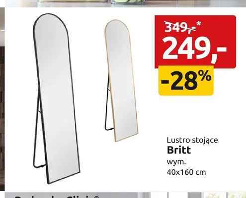 Lustro stojące Britt wym. 40x160cm promocja w Black Red White