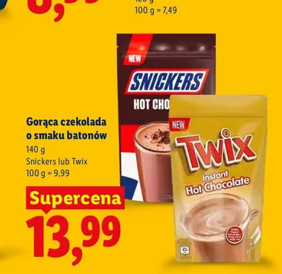 Gorąca czekolada o smaku batonów Snickers promocja w Lidl