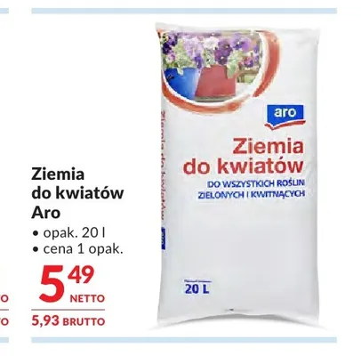 Ziemia do kwiatów Aro promocja w Makro