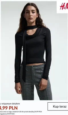 Top z wiązanym detalem H&M promocja w H&M