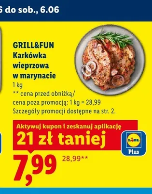 Karkówka wieprzowa w marynacie Grill&Fun promocja w Lidl