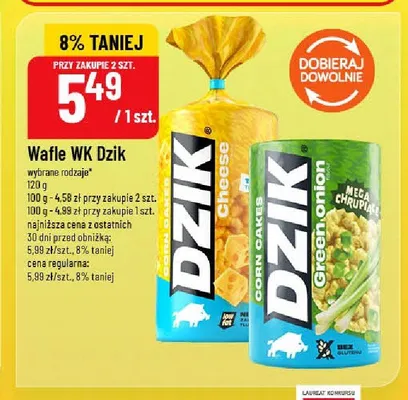 Wafle kukurydziane zielona cebulka WK Dzik promocja w POLOmarket