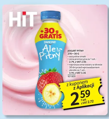 Jogurt pitny Danone Ale promocja w Selgros