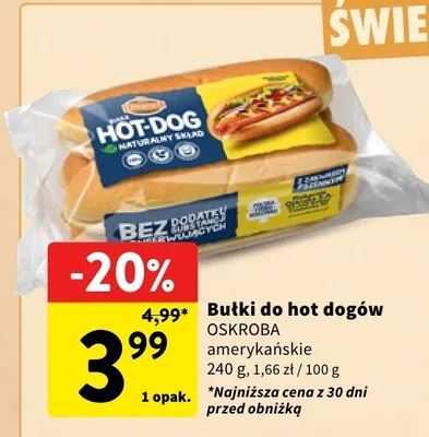 Bułki do hot dogów OSKROBA amerykańskie promocja w Intermarche