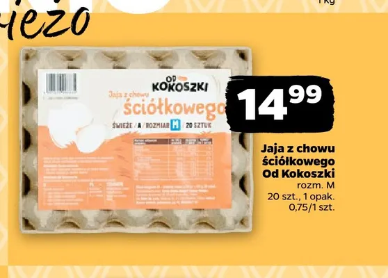 Jajka kurze z chowu ściółkowego Od Kokoszki rozm. M promocja w Netto