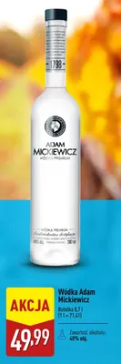 Wódka Adam Mickiewicz promocja w Aldi