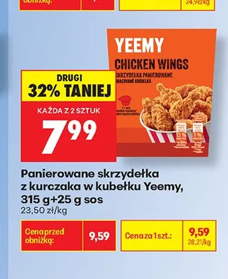 Panierowane skrzydełka z kurczaka w kubełku Yeemy promocja w Biedronka