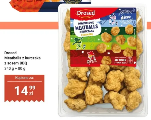 Meatballs z kurczaka z sosem BBQ Drosed promocja w Dino