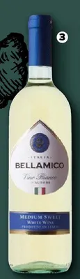 Wino Bellamico białe półsłodkie promocja w Netto