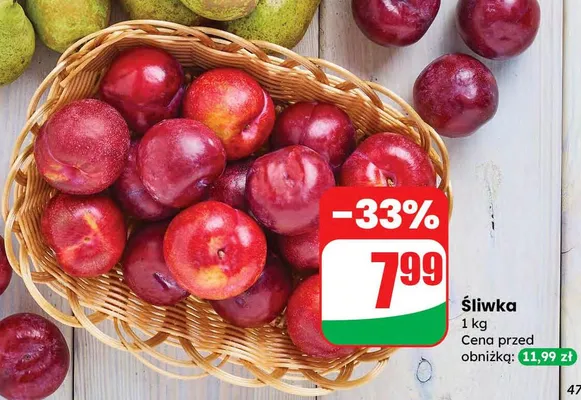 Śliwka na wagę promocja w Dino