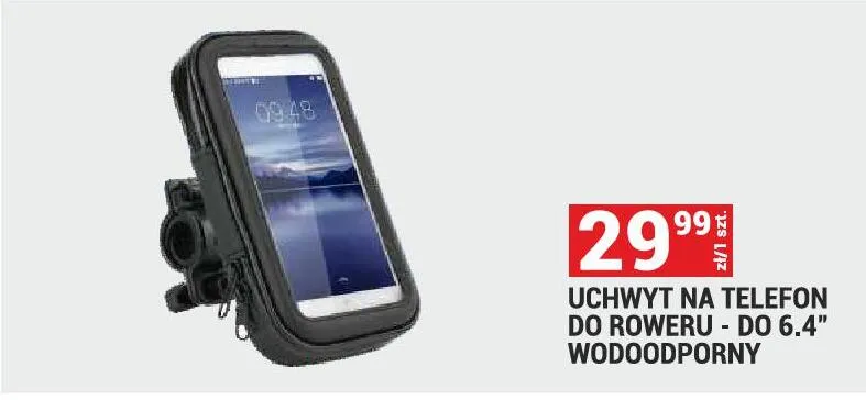 Uchwyt na telefon do roweru wodoodporny do 6.4" promocja w Merkury Market