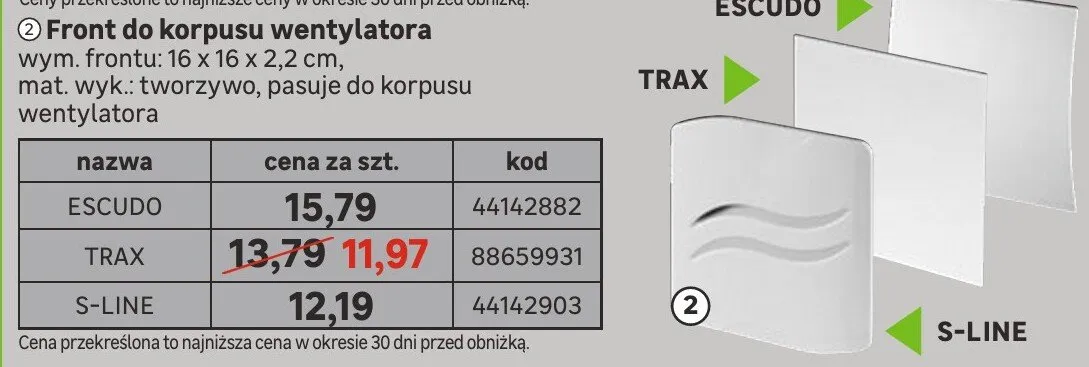 Front do korpusu wentylatora S-LINE promocja w Leroy Merlin
